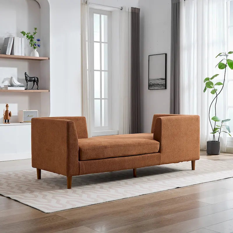 Large chaise longue moderne rembourrée double face