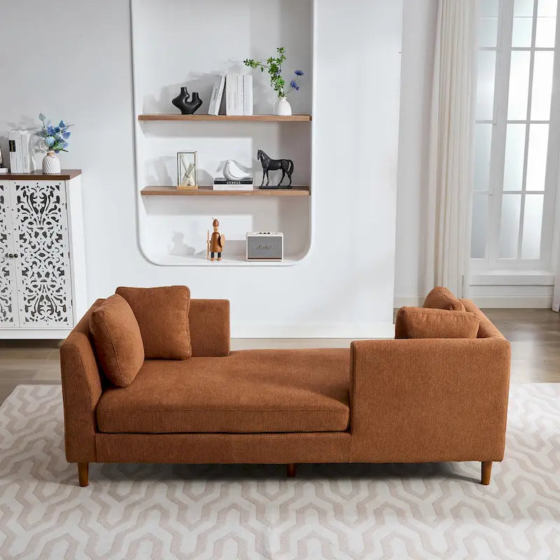 Large chaise longue moderne rembourrée double face
