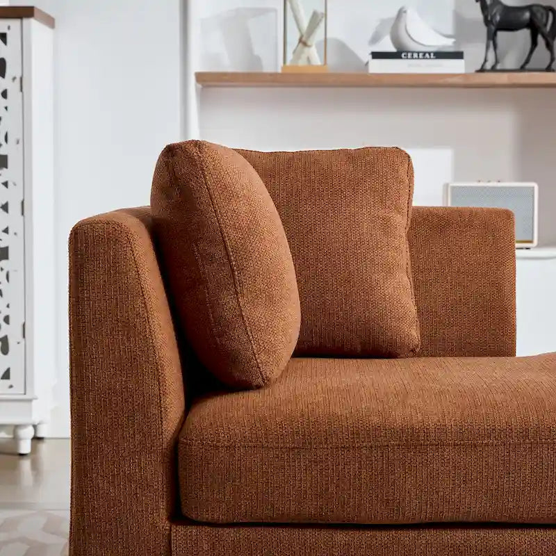 Large chaise longue moderne rembourrée double face