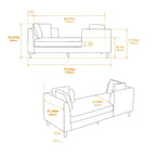 Large chaise longue moderne rembourrée double face