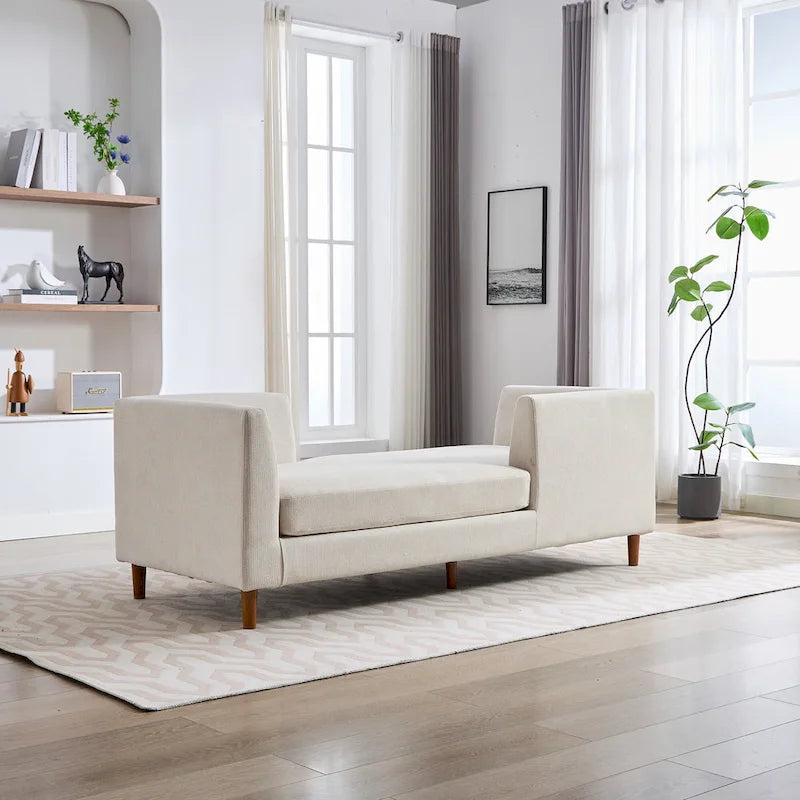 Large chaise longue moderne rembourrée double face