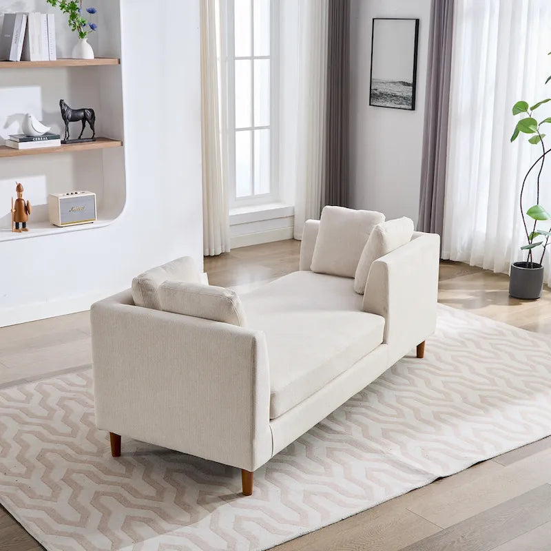 Large chaise longue moderne rembourrée double face