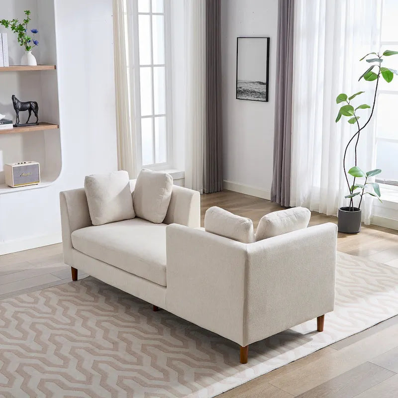 Large chaise longue moderne rembourrée double face