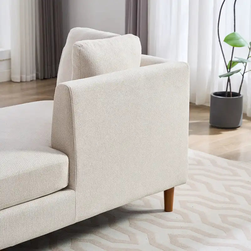 Large chaise longue moderne rembourrée double face