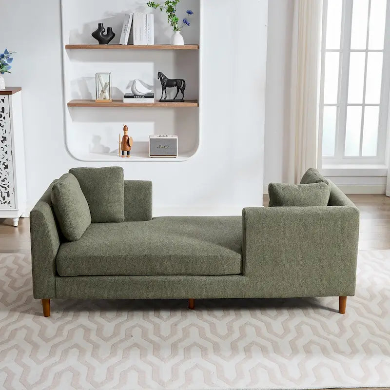 Large chaise longue moderne rembourrée double face