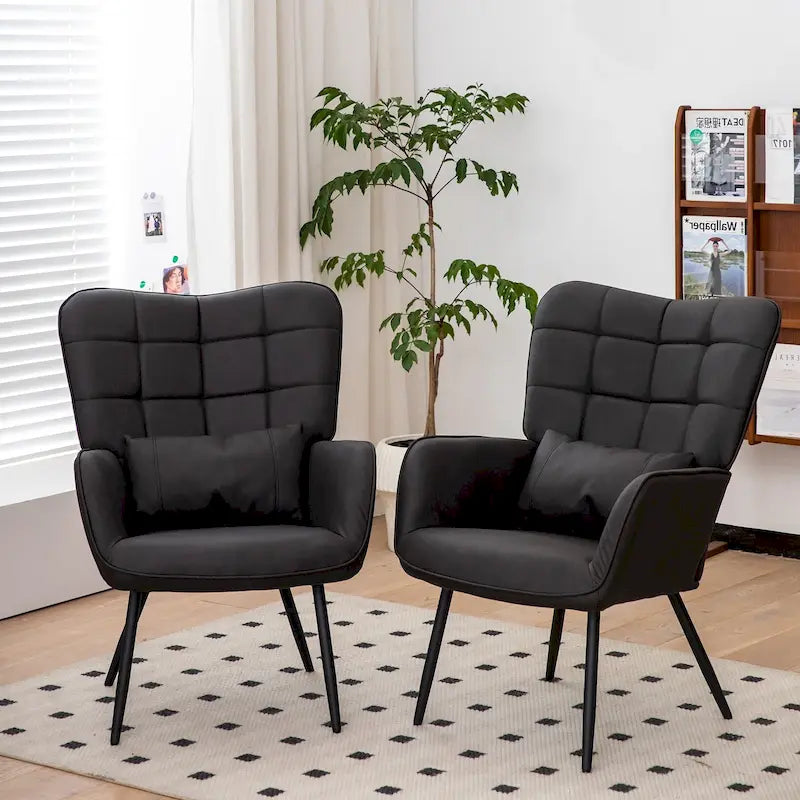 Fauteuil d'appoint moderne en cuir reconstitué (lot de 2)