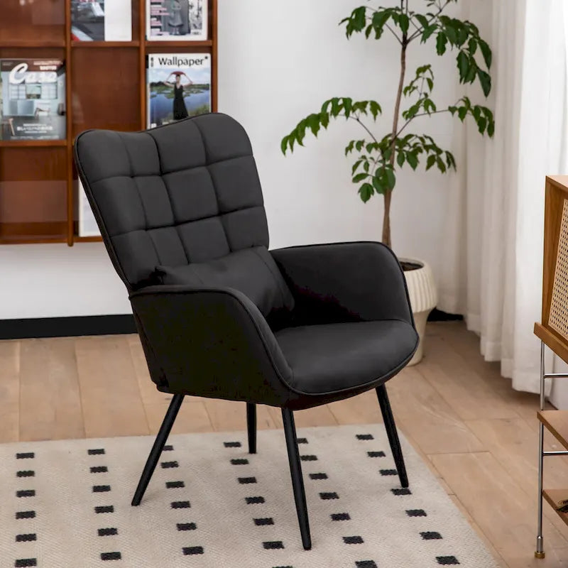 Fauteuil d'appoint moderne en cuir reconstitué (lot de 2)