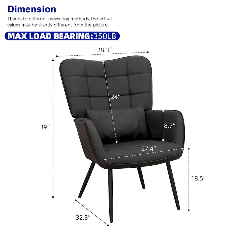Fauteuil d'appoint moderne en cuir reconstitué (lot de 2)