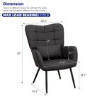 Fauteuil d'appoint moderne en cuir reconstitué (lot de 2)