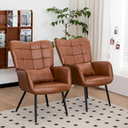 Fauteuil d'appoint moderne en cuir reconstitué (lot de 2)