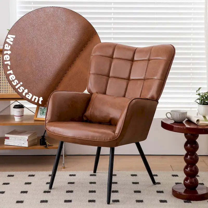 Fauteuil d'appoint moderne en cuir reconstitué (lot de 2)