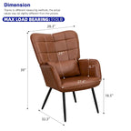 Fauteuil d'appoint moderne en cuir reconstitué (lot de 2)