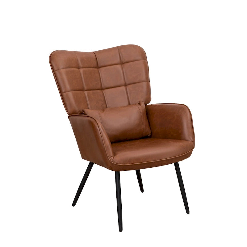 Fauteuil d'appoint moderne en cuir reconstitué (lot de 2)