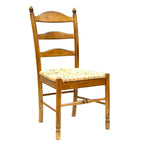 Chaise de salle à manger à dossier échelle en bois marron et paille