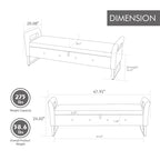 67,91Banc de rangement large en velours doux avec accoudoirs pour salon, entrée et chambre à coucher