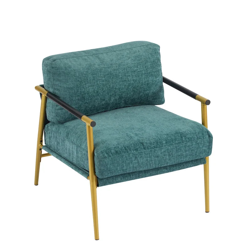 Fauteuil d'appoint rembourré moderne Varsts avec cadre en bois, émeraude par Christopher Knight Home