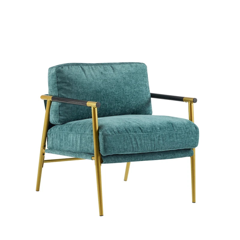 Fauteuil d'appoint rembourré moderne Varsts avec cadre en bois, émeraude par Christopher Knight Home