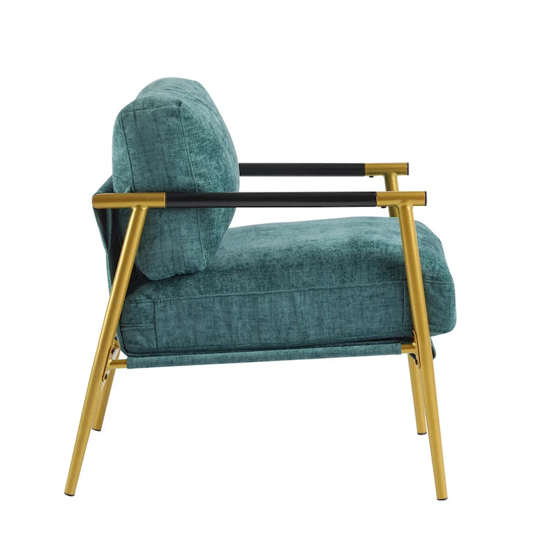 Fauteuil d'appoint rembourré moderne Varsts avec cadre en bois, émeraude par Christopher Knight Home