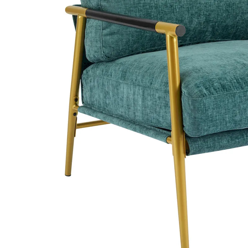 Fauteuil d'appoint rembourré moderne Varsts avec cadre en bois, émeraude par Christopher Knight Home