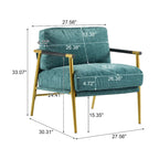 Fauteuil d'appoint rembourré moderne Varsts avec cadre en bois, émeraude par Christopher Knight Home