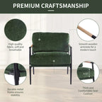 Fauteuil d'appoint rembourré moderne Varsts avec cadre en bois, émeraude par Christopher Knight Home