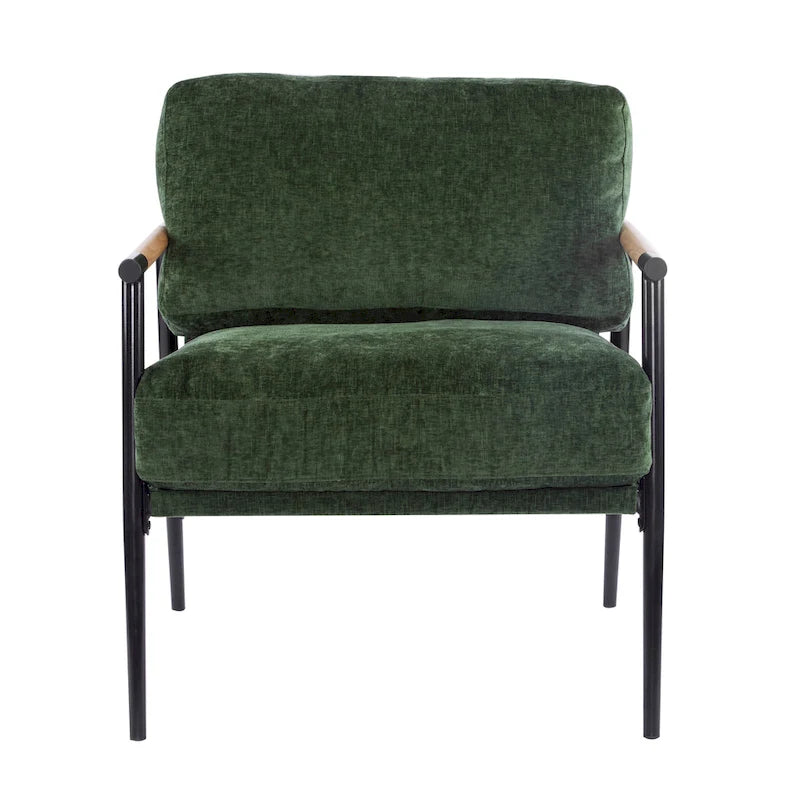 Fauteuil d'appoint rembourré moderne Varsts avec cadre en bois, émeraude par Christopher Knight Home