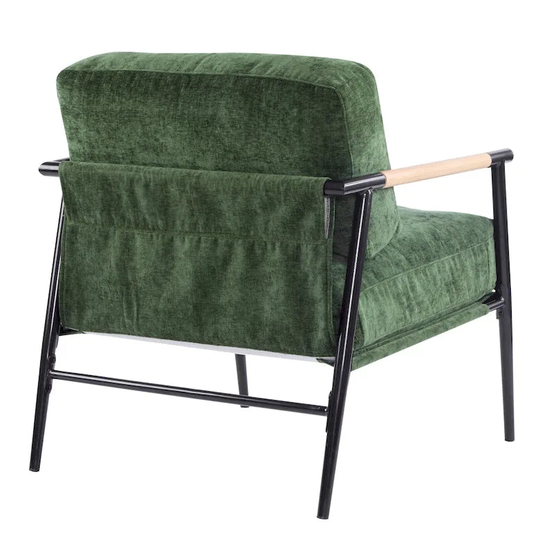 Fauteuil d'appoint rembourré moderne Varsts avec cadre en bois, émeraude par Christopher Knight Home