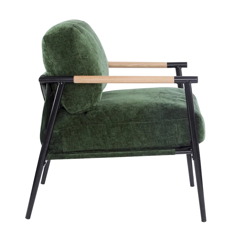 Fauteuil d'appoint rembourré moderne Varsts avec cadre en bois, émeraude par Christopher Knight Home