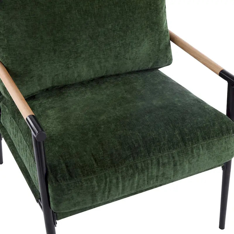 Fauteuil d'appoint rembourré moderne Varsts avec cadre en bois, émeraude par Christopher Knight Home