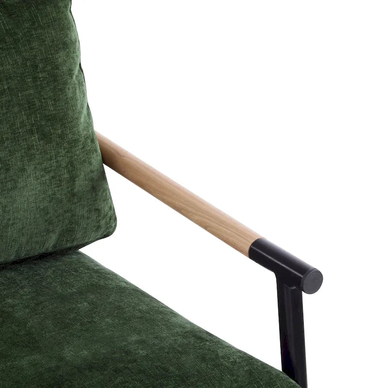 Fauteuil d'appoint rembourré moderne Varsts avec cadre en bois, émeraude par Christopher Knight Home