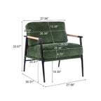 Fauteuil d'appoint rembourré moderne Varsts avec cadre en bois, émeraude par Christopher Knight Home
