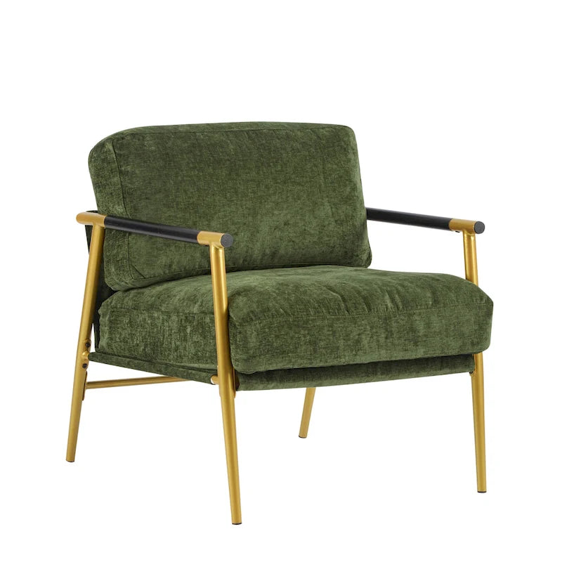 Fauteuil d'appoint rembourré moderne Varsts avec cadre en bois, émeraude par Christopher Knight Home
