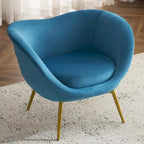 Christopher Knight Home - Fauteuil d'appoint moderne Eliana en tissu Teddy avec dossier incurvé et pieds dorés