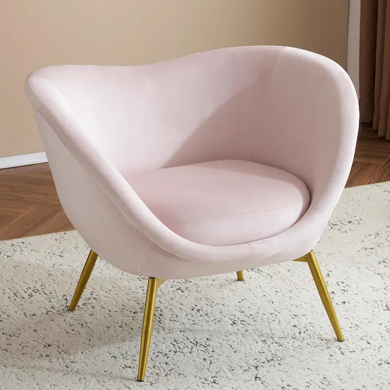 Christopher Knight Home - Fauteuil d'appoint moderne Eliana en tissu Teddy avec dossier incurvé et pieds dorés
