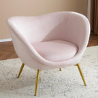 Christopher Knight Home - Fauteuil d'appoint moderne Eliana en tissu Teddy avec dossier incurvé et pieds dorés