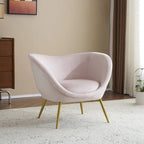 Christopher Knight Home - Fauteuil d'appoint moderne Eliana en tissu Teddy avec dossier incurvé et pieds dorés