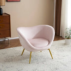 Christopher Knight Home - Fauteuil d'appoint moderne Eliana en tissu Teddy avec dossier incurvé et pieds dorés