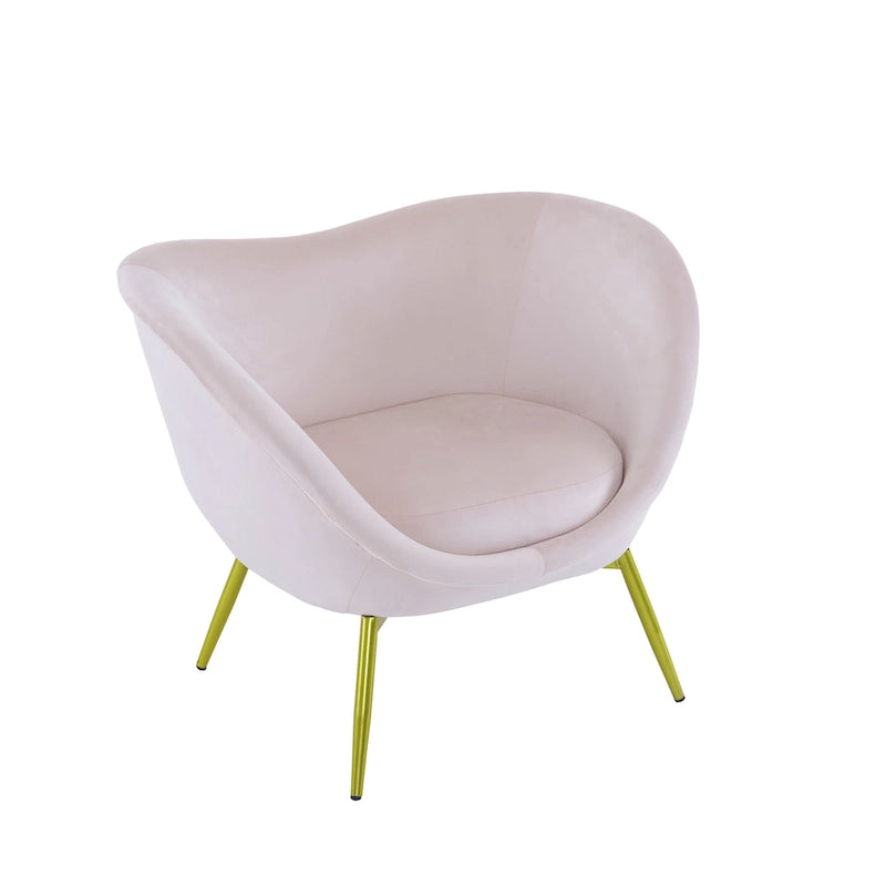Christopher Knight Home - Fauteuil d'appoint moderne Eliana en tissu Teddy avec dossier incurvé et pieds dorés
