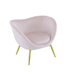 Christopher Knight Home - Fauteuil d'appoint moderne Eliana en tissu Teddy avec dossier incurvé et pieds dorés