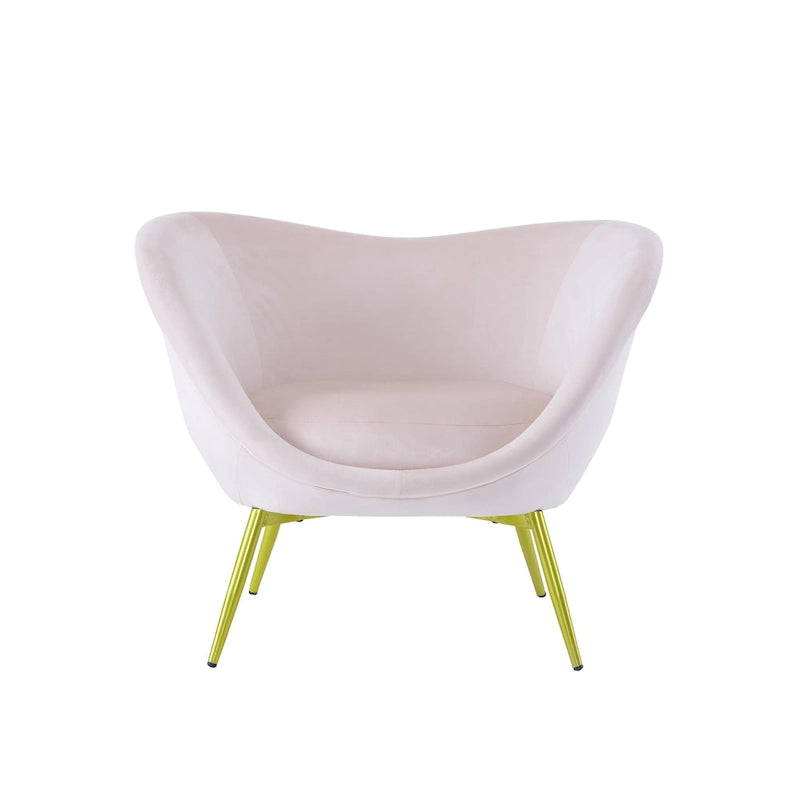 Christopher Knight Home - Fauteuil d'appoint moderne Eliana en tissu Teddy avec dossier incurvé et pieds dorés