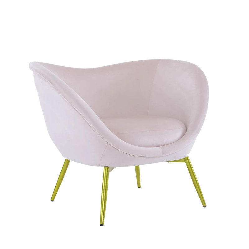 Christopher Knight Home - Fauteuil d'appoint moderne Eliana en tissu Teddy avec dossier incurvé et pieds dorés