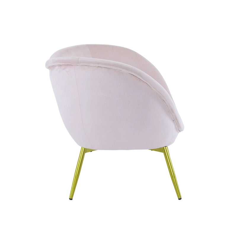 Christopher Knight Home - Fauteuil d'appoint moderne Eliana en tissu Teddy avec dossier incurvé et pieds dorés