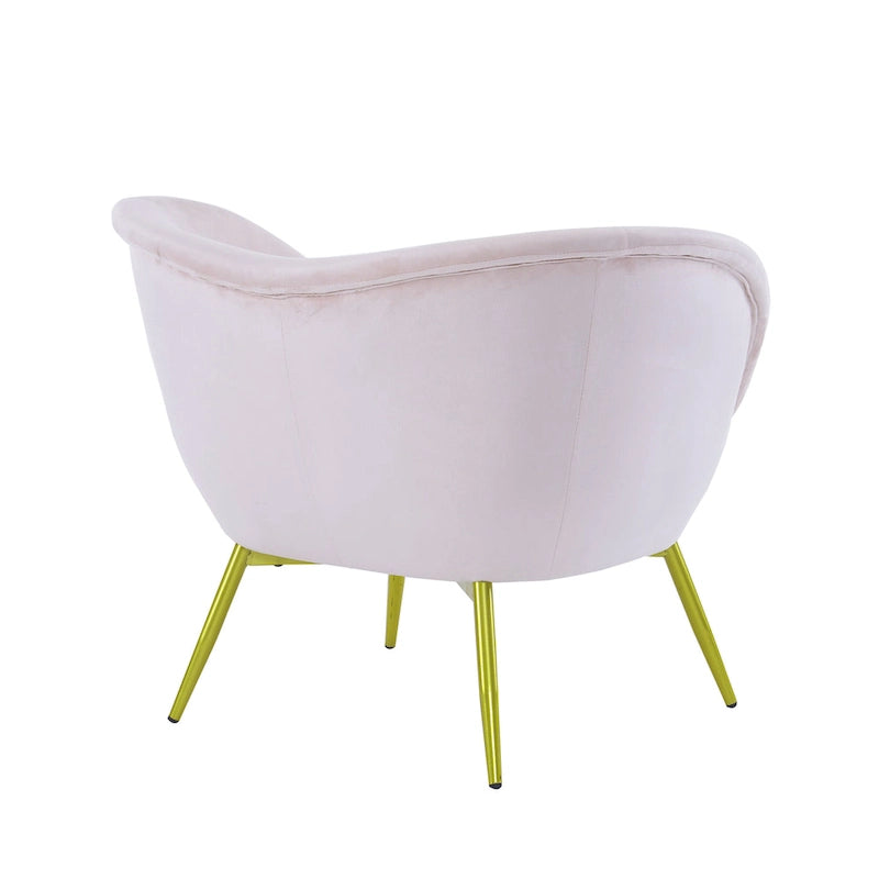 Christopher Knight Home - Fauteuil d'appoint moderne Eliana en tissu Teddy avec dossier incurvé et pieds dorés