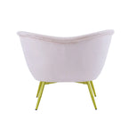 Christopher Knight Home - Fauteuil d'appoint moderne Eliana en tissu Teddy avec dossier incurvé et pieds dorés