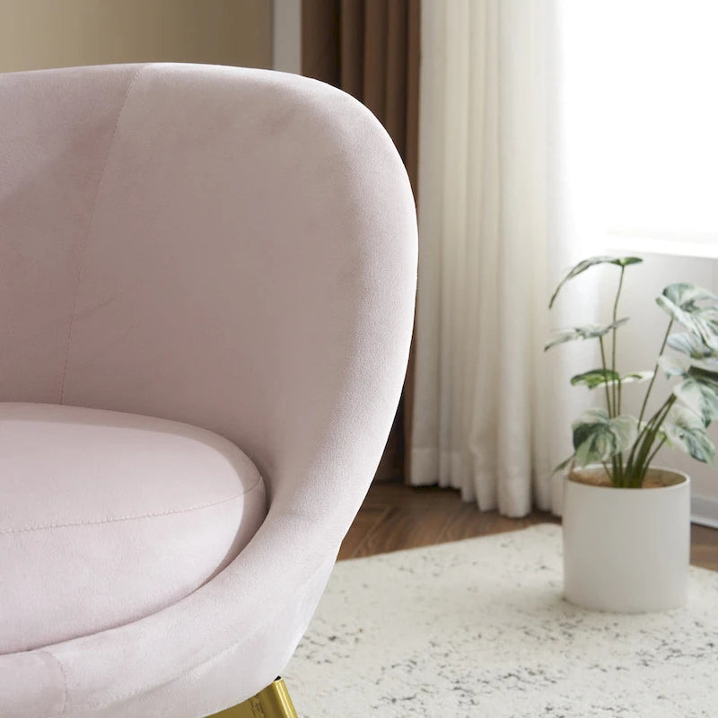 Christopher Knight Home - Fauteuil d'appoint moderne Eliana en tissu Teddy avec dossier incurvé et pieds dorés