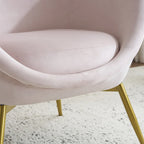 Christopher Knight Home - Fauteuil d'appoint moderne Eliana en tissu Teddy avec dossier incurvé et pieds dorés