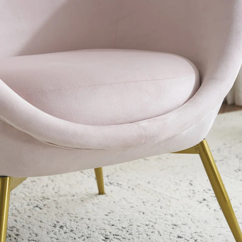 Christopher Knight Home - Fauteuil d'appoint moderne Eliana en tissu Teddy avec dossier incurvé et pieds dorés