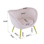 Christopher Knight Home - Fauteuil d'appoint moderne Eliana en tissu Teddy avec dossier incurvé et pieds dorés