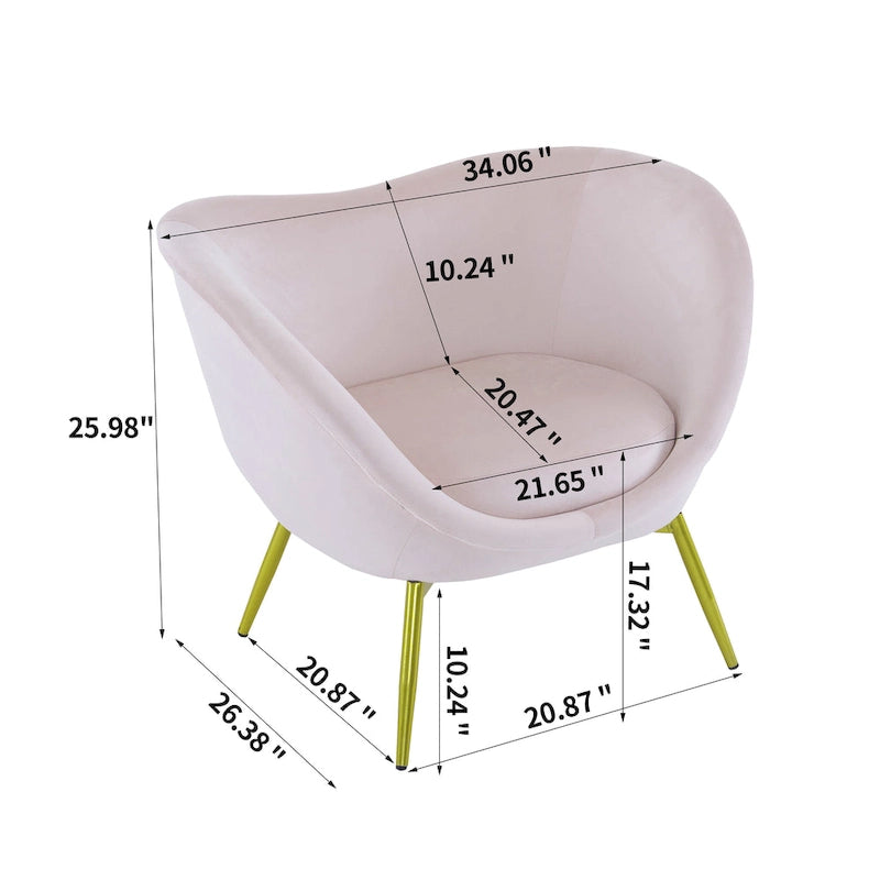Christopher Knight Home - Fauteuil d'appoint moderne Eliana en tissu Teddy avec dossier incurvé et pieds dorés
