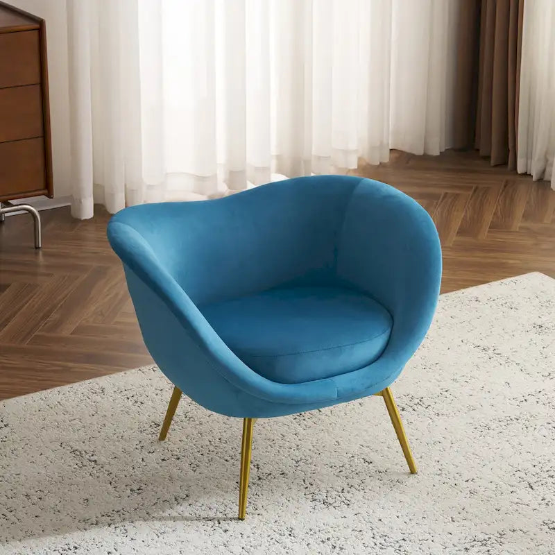 Christopher Knight Home - Fauteuil d'appoint moderne Eliana en tissu Teddy avec dossier incurvé et pieds dorés